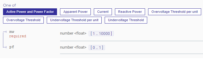 Limit Types screenshot highlighting Active Power